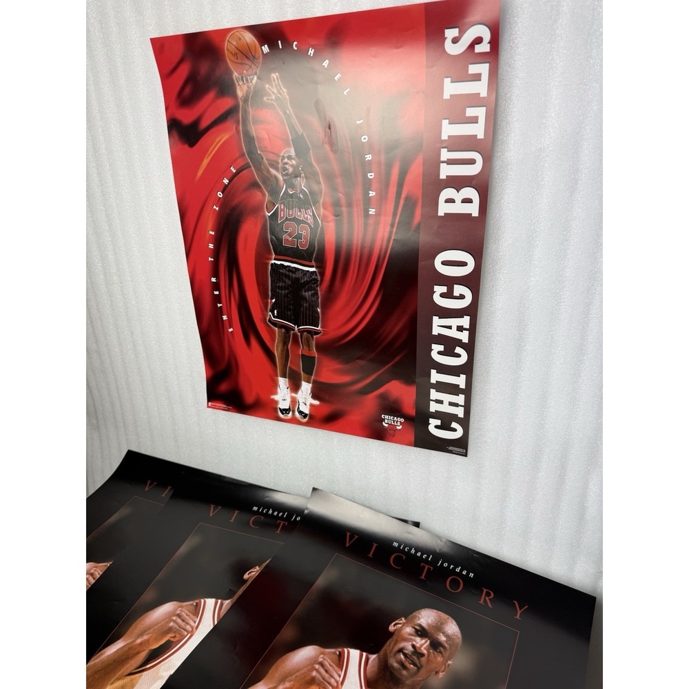 VTG 90's Michael Jordan "Enter the Zone" 1996 NBA Poster Vintage Chicago Bulls - Picture 5 of 5